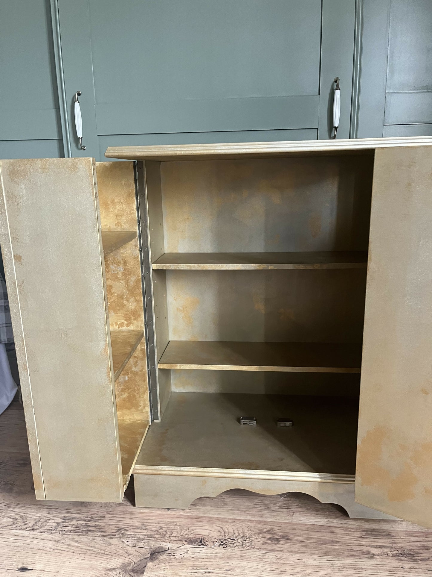 Aged Gold Drinks Cabinet