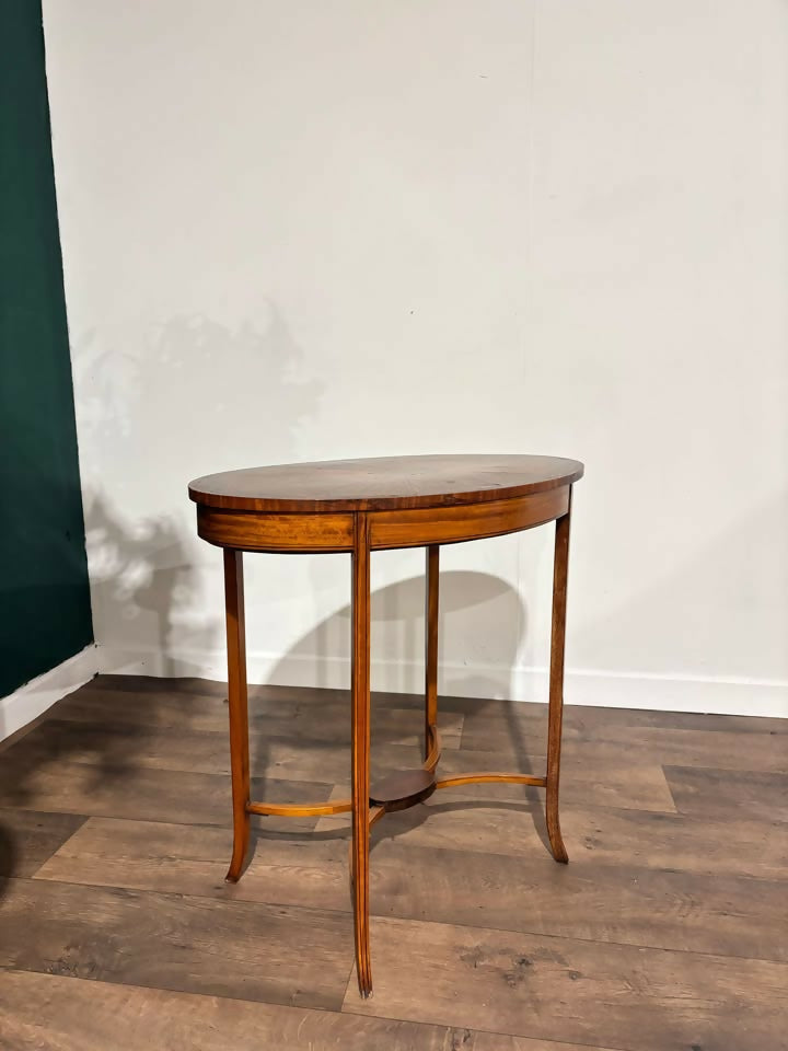 Edwardian Inlaid Oval Window Side Table7