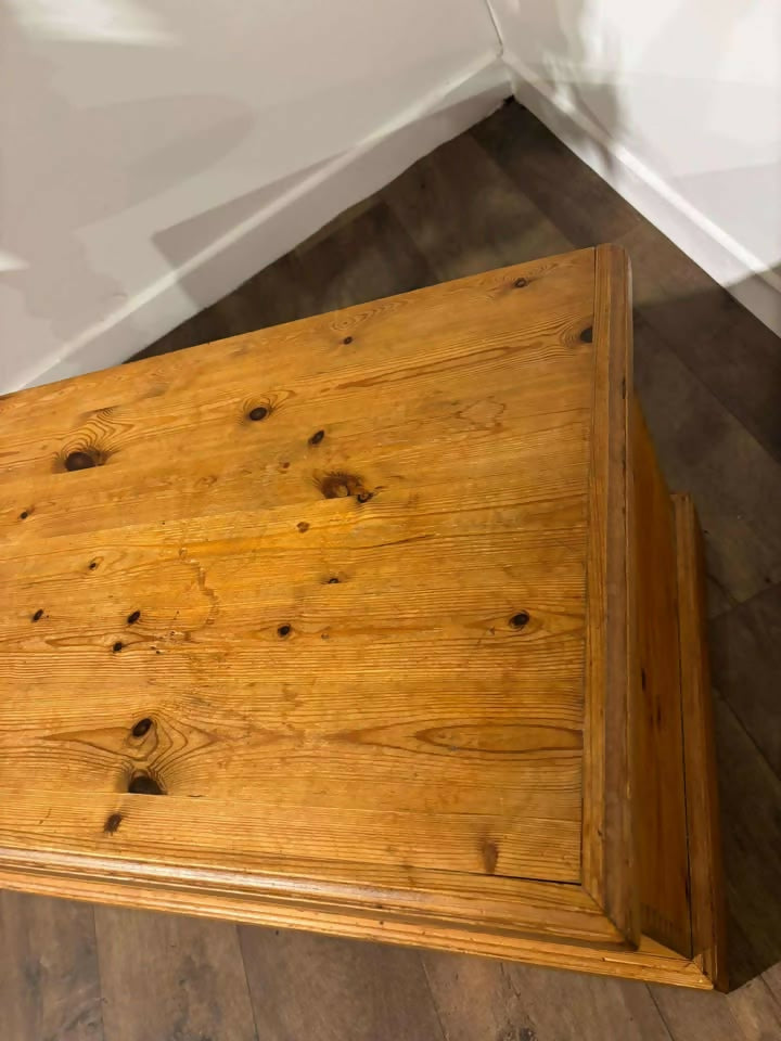 Rustic Stripped Pine Blanket Box