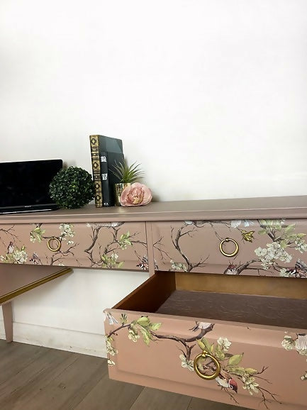 Pink and Gold Stag Desk/Dressing Table