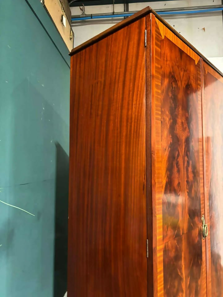 Vintage Mahogany Triple Door Wardrobea