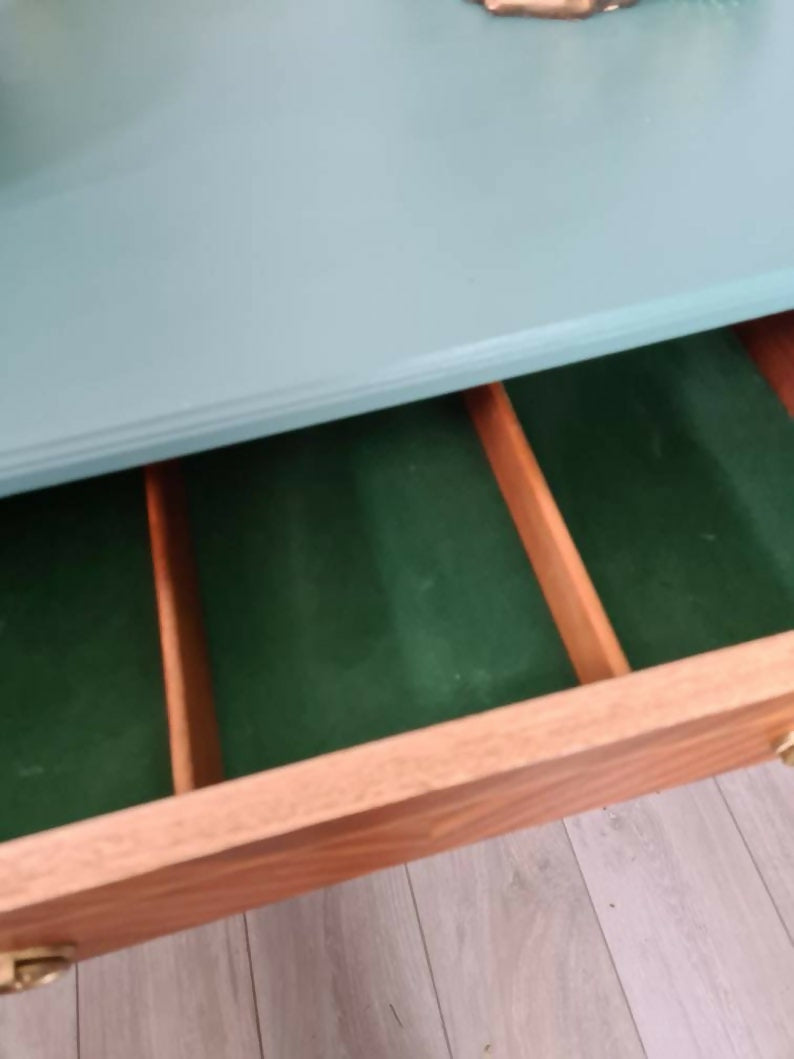 Vintage upcycled strongbow sideboard, teal buffet, drinks cabinet, sideboard