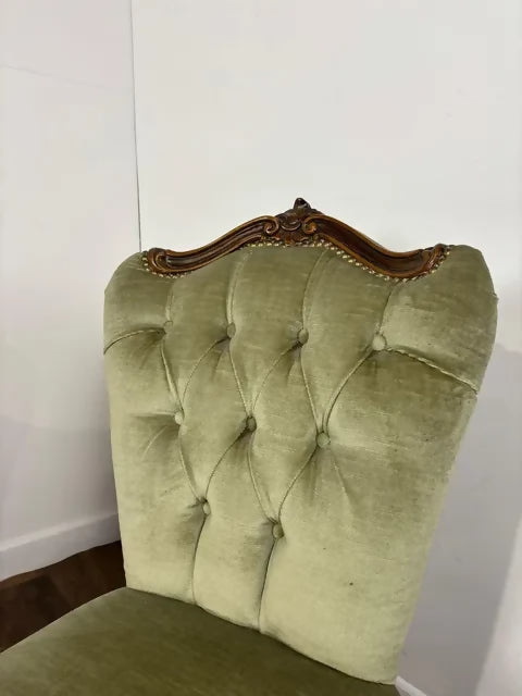 Pair Of Reproduction Upholstered Bedroom Chairs