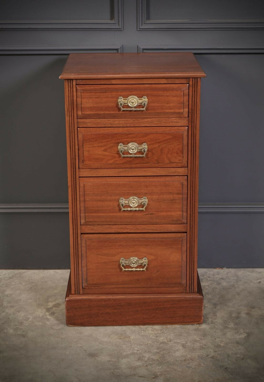 Pair Of Late Victorian Walnut Vintage Bedside Night Stands