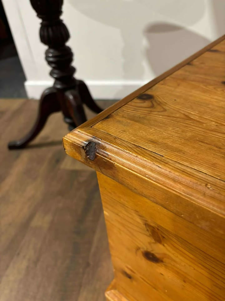 Rustic Stripped Pine Blanket Box