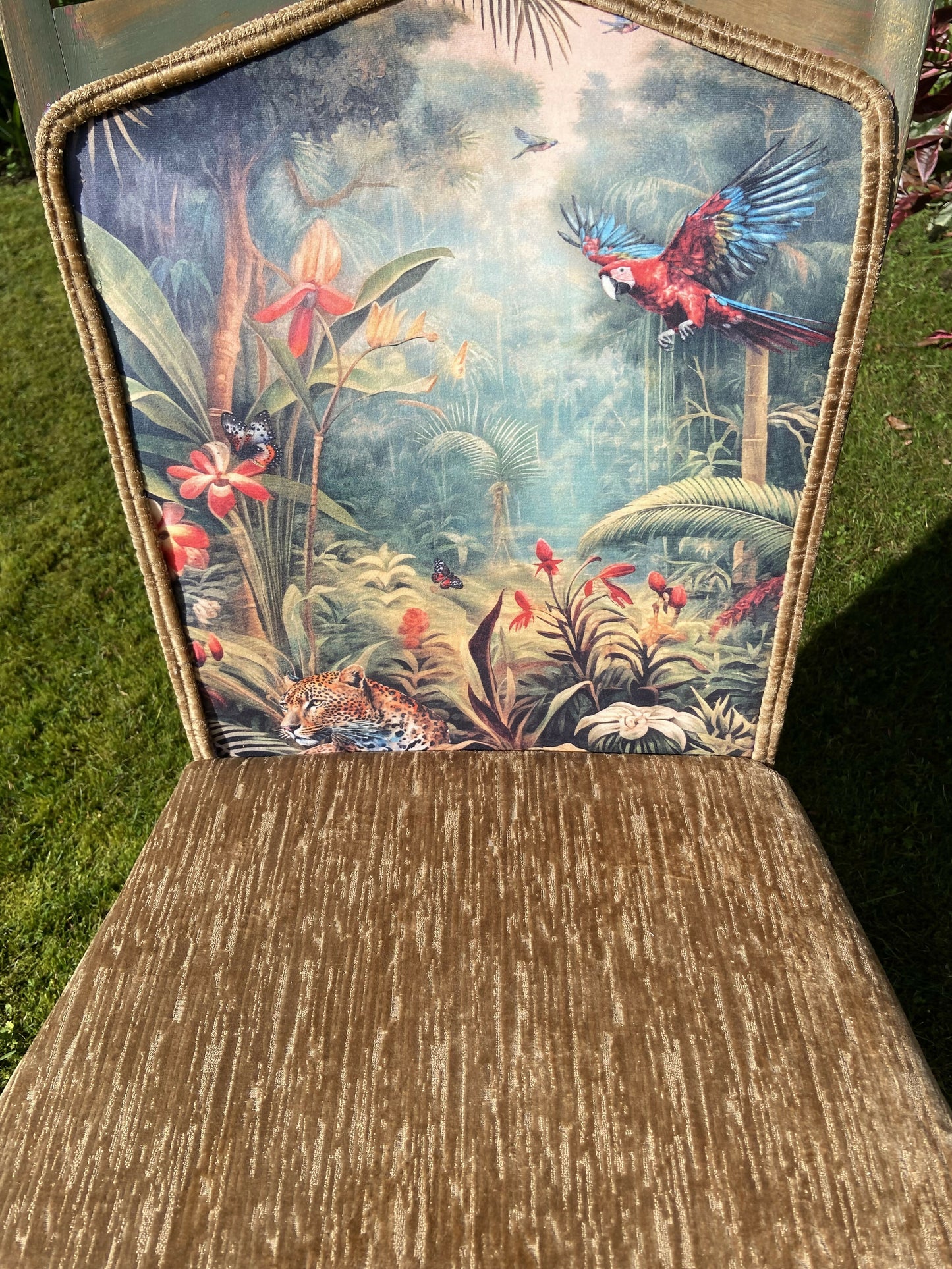 Vintage Chair with verdigris effect frame