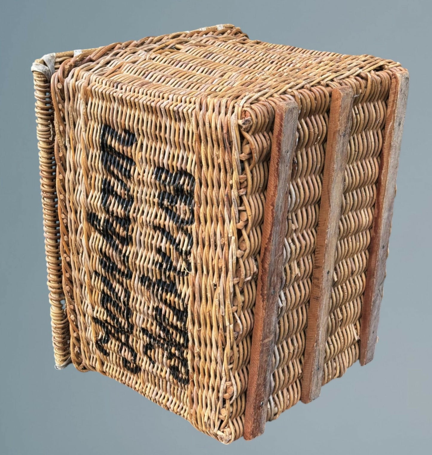 Large Antique Log Basket /Wicker Basket