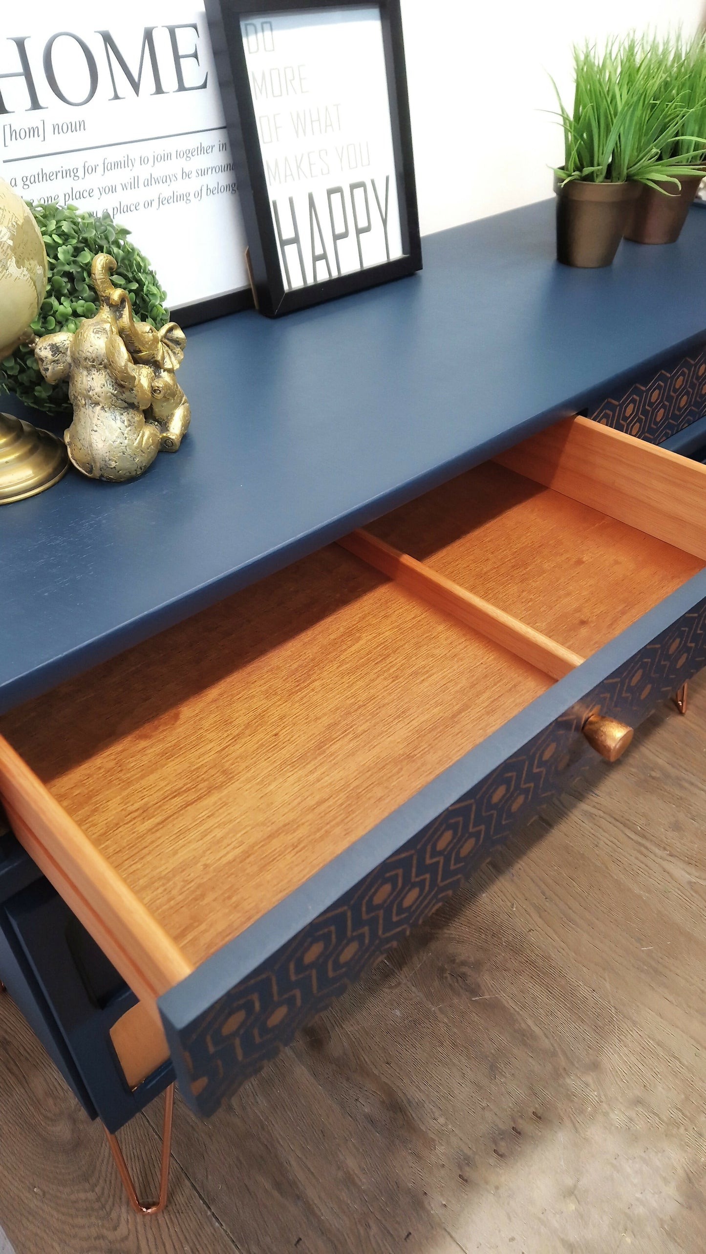 Blue Nathan sideboard, cocktail cabinet