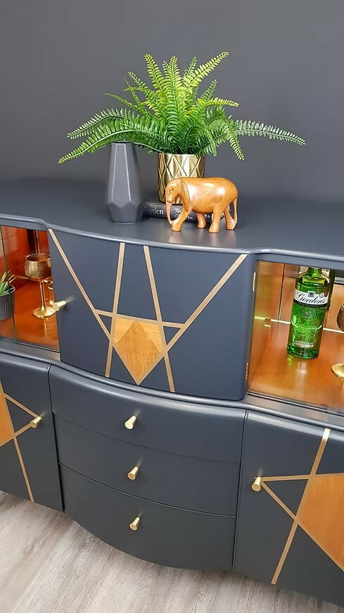 "Bergen", Mid Century Drinks Cabinet, Beautility Sideboard, Vintage.