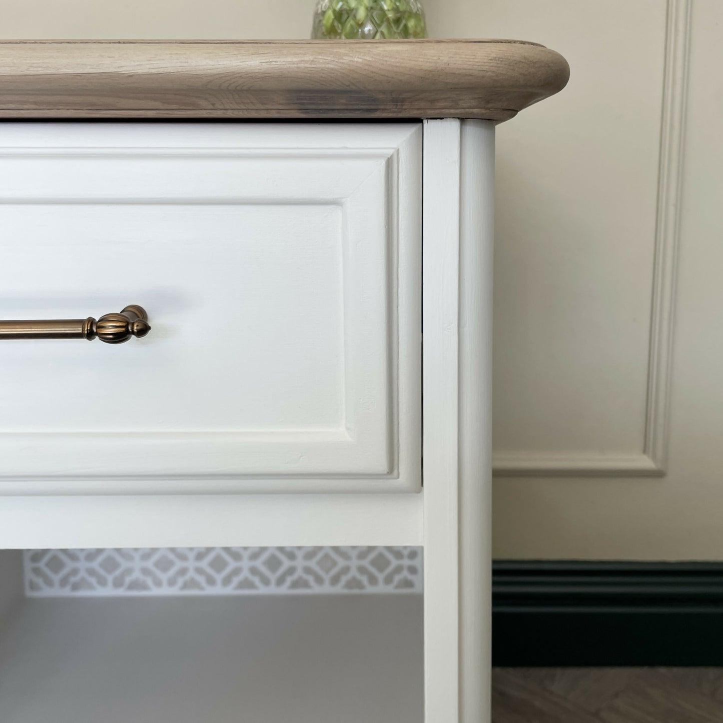White Bedside Tables Pair | Solid Wood Nightstands with Drawer & Shelf | Hand Painted Vintage Side Tables | Bedroom Furniture Set