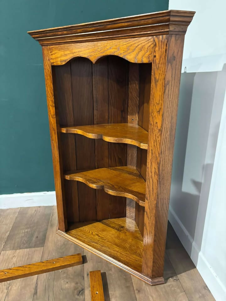 Oak Open Corner Wall Cabinetv