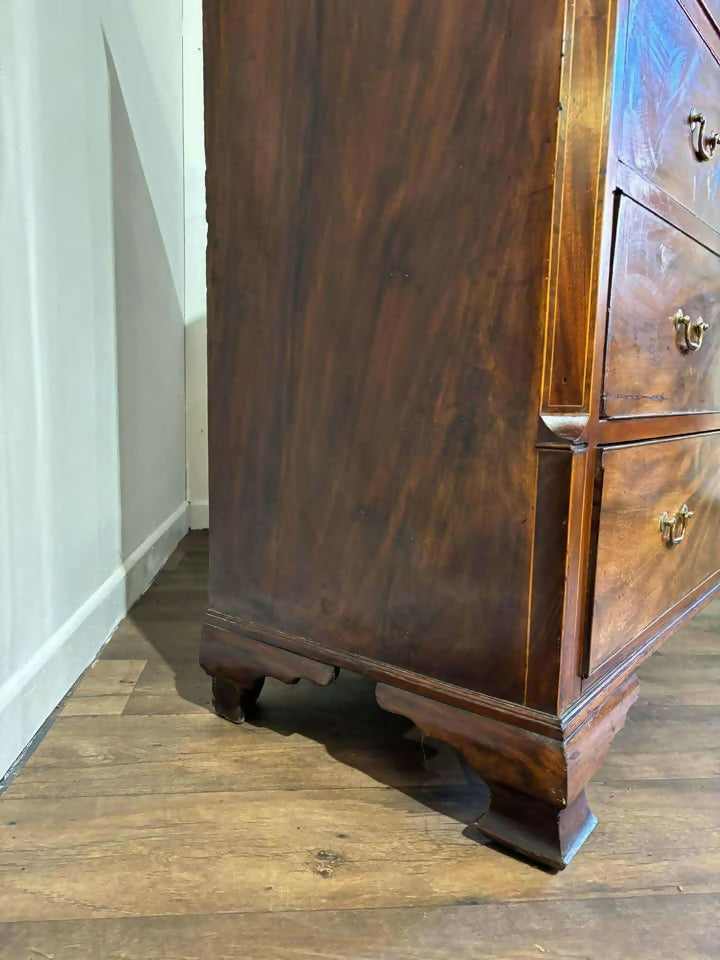Edwardian Large Inlaid Mahogany Chest Of Drawers