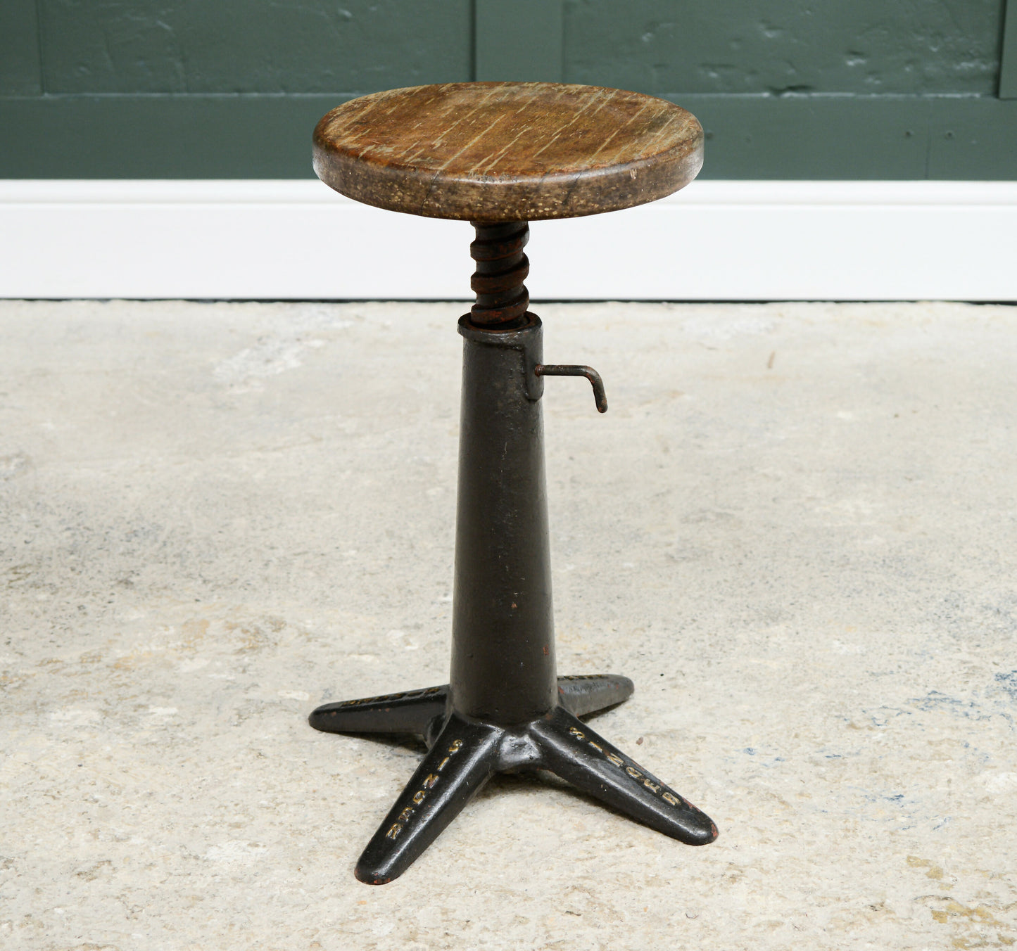 Antique Singer Sewing Machinists Stools - Cast Iron - Adjustable Height -SKU 165