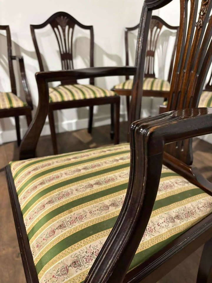 Set of Six Reproduction Mahogany Dining Chairs