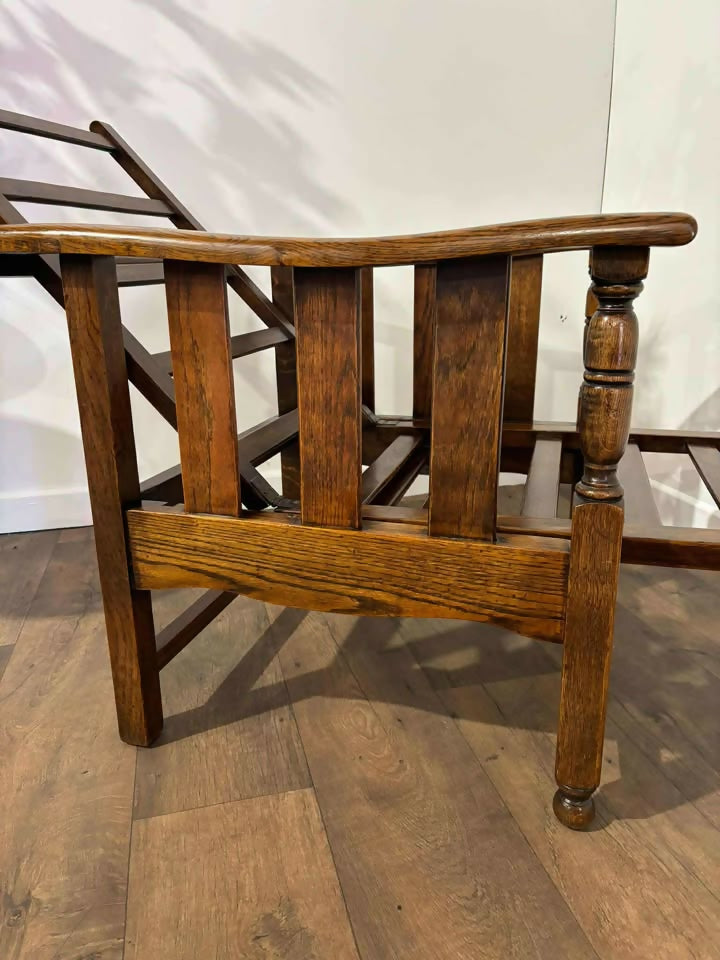 Vintage Oak Reclining Armchair
