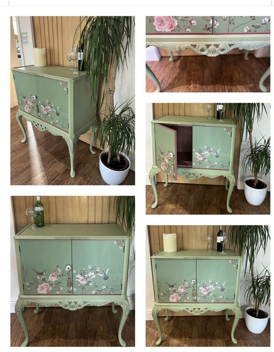 Vintage green cocktail cabinet
