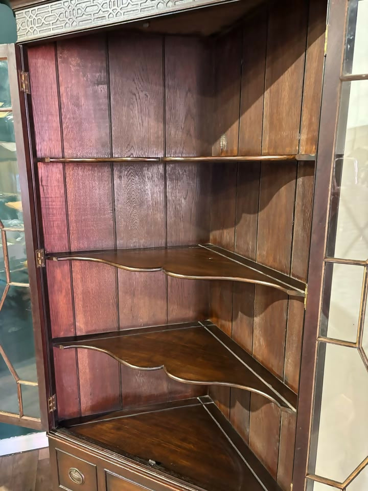 Antique Mahogany Corner Display Cabinet343