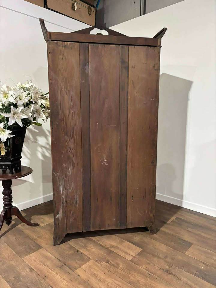 Edwardian Red Walnut Mirror Door Wardrobev