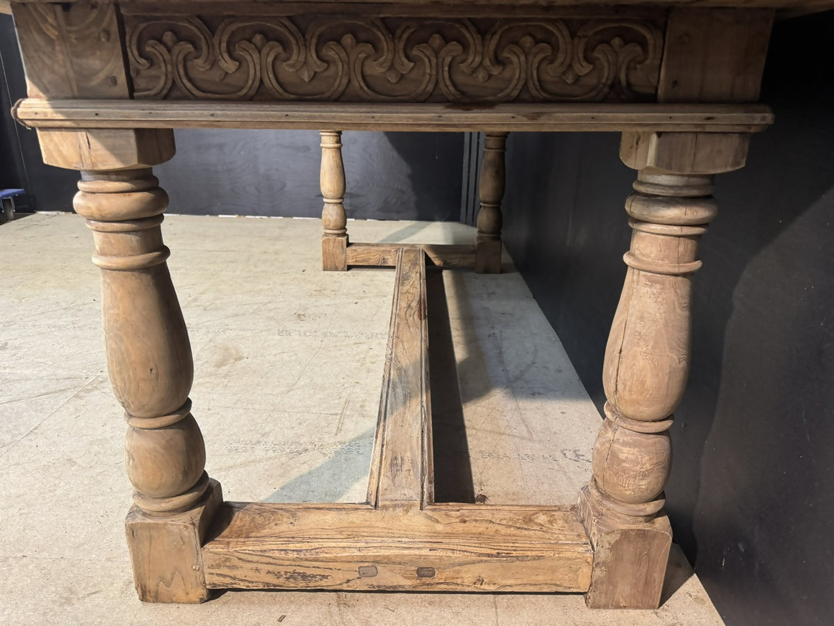Bleached Oak Farmhouse Dining Table