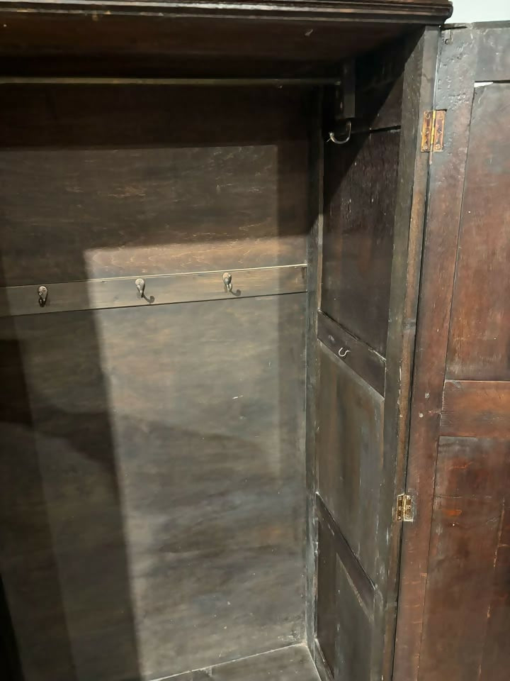 Early Oak Two Door Hall Wardrobe6
