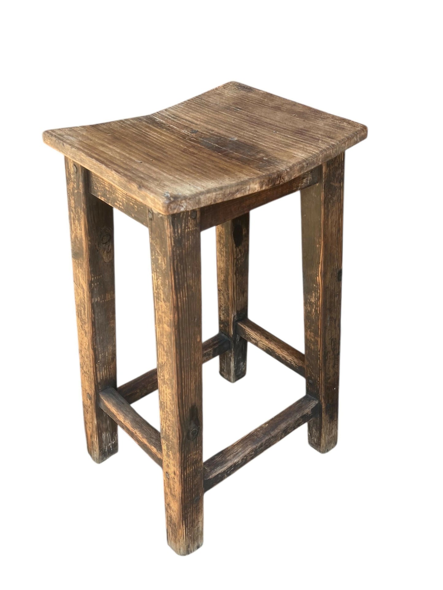 Antique rustic workshop stool