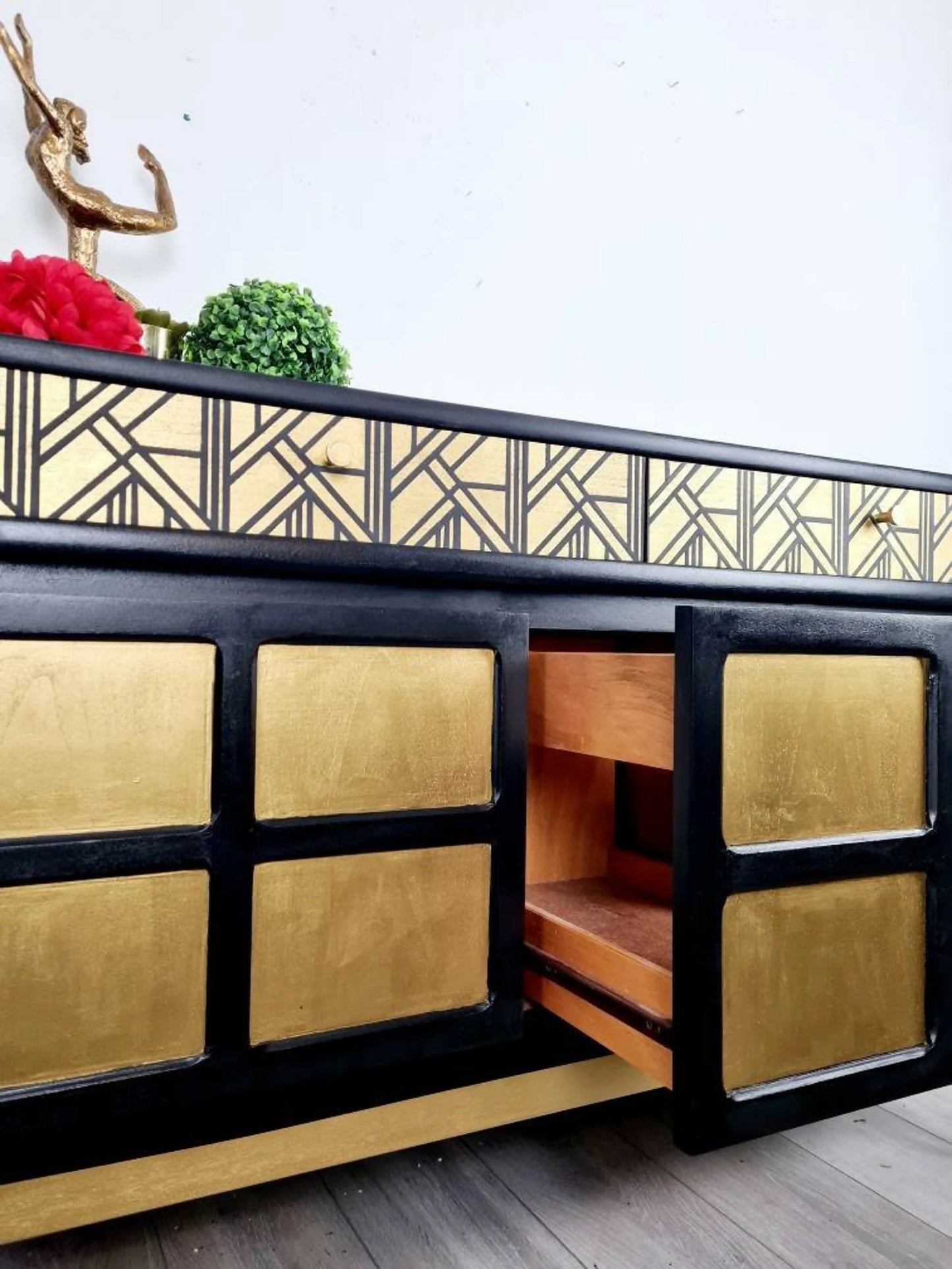 nathan sideboard black and gold cocktail cabinet