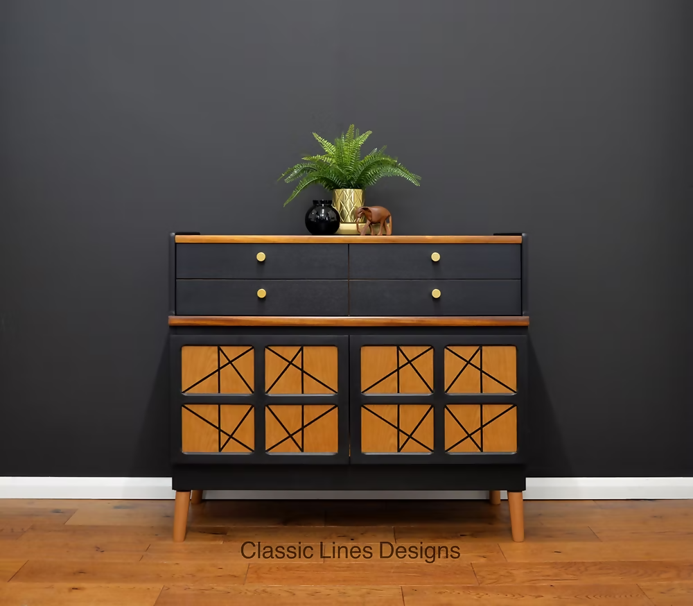 Mid Century Nathan Sideboard, Vintage Teak Drinks cabinet, Retro Media Unit