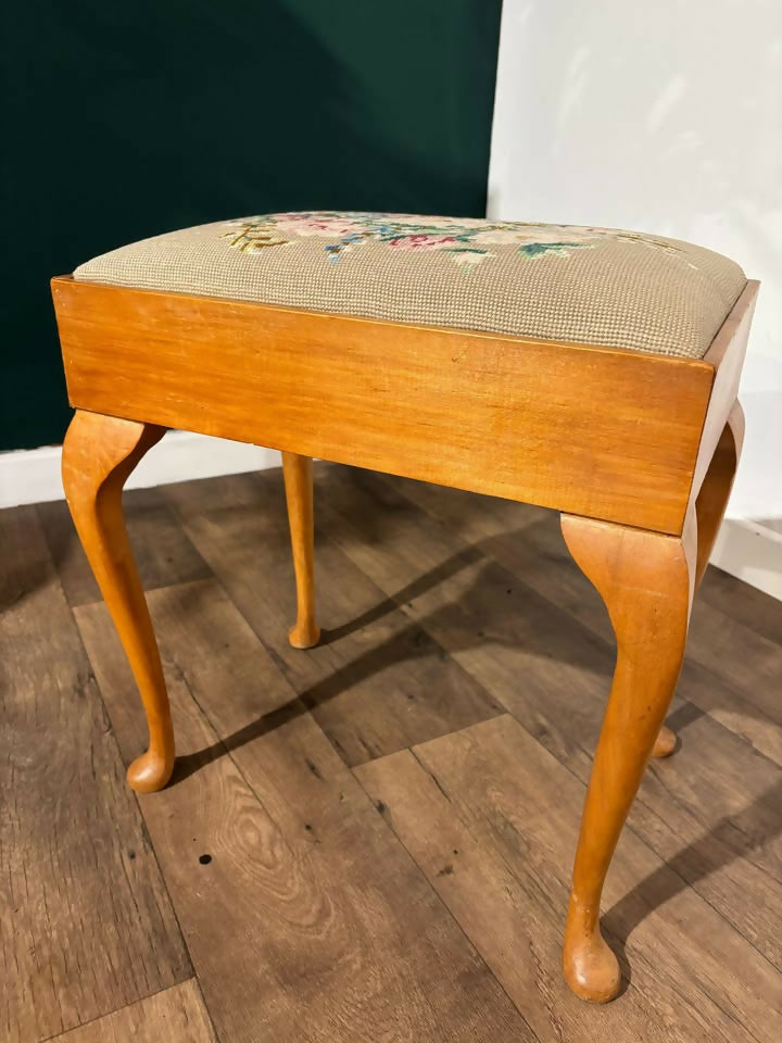 Vintage Embroidered Stool