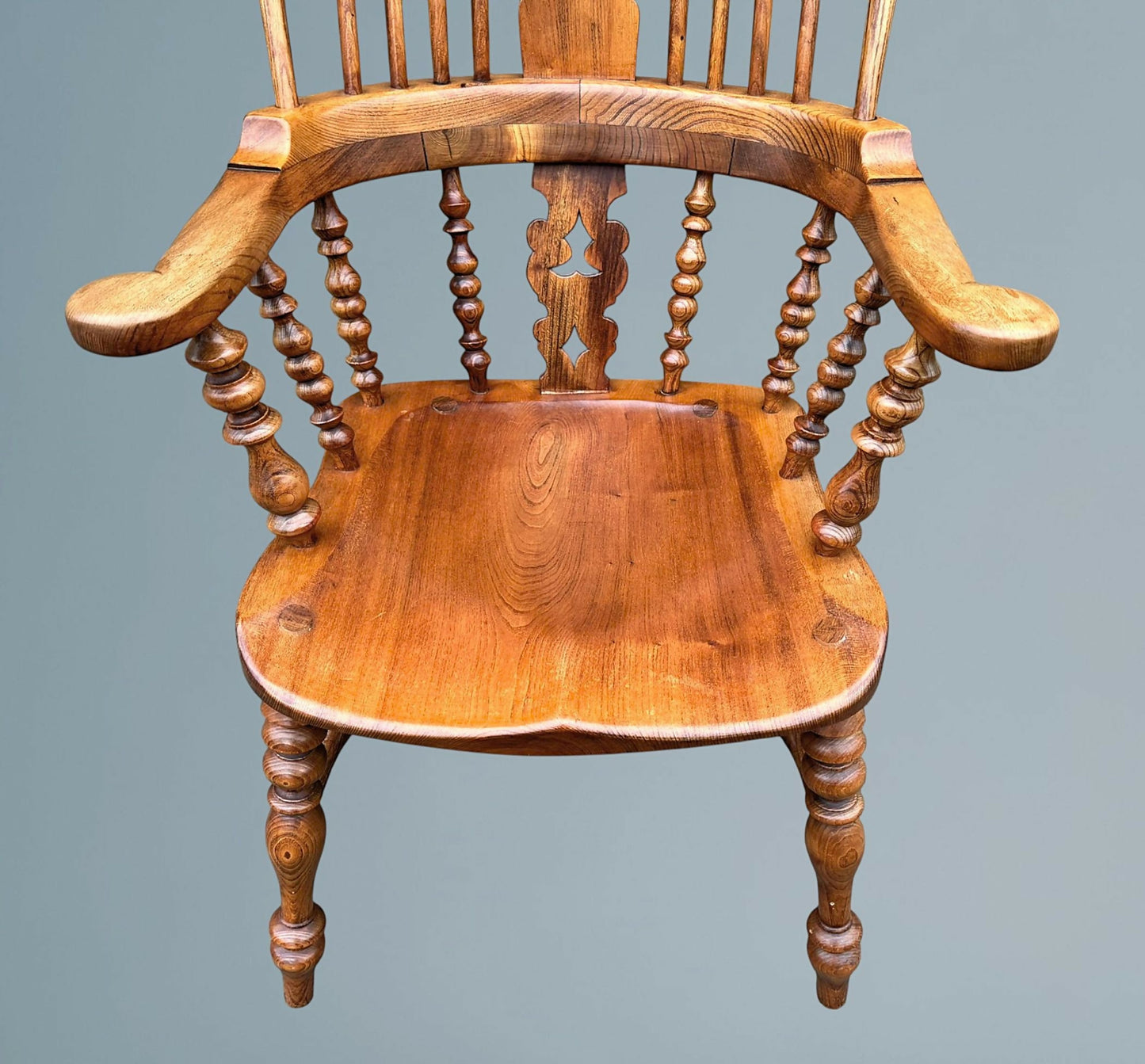 A Large Pair of Ash Broad Arm Windsor Chairs