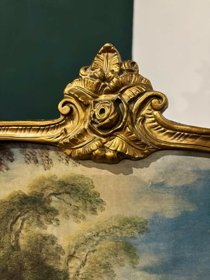 Antique Style Reproduction Painted Gilt Fire Screen4