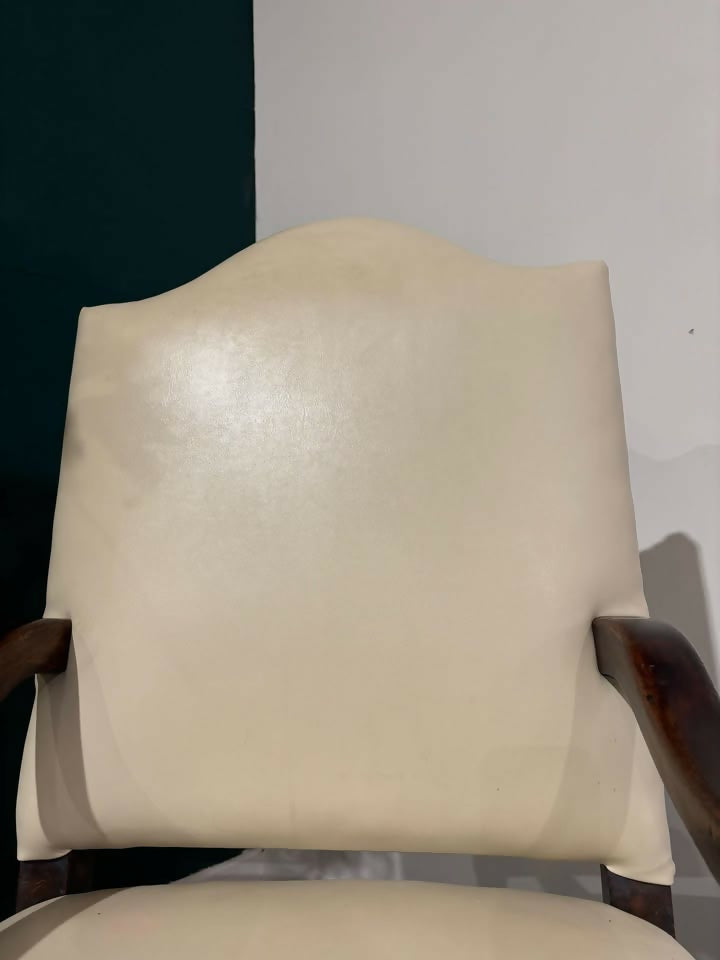 Leather Upholstered Side Armchair0