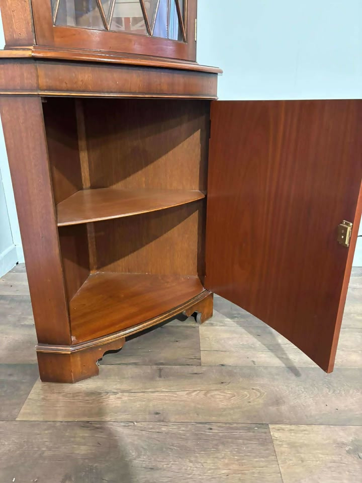 Reproduction Mahogany Corner Cabinet