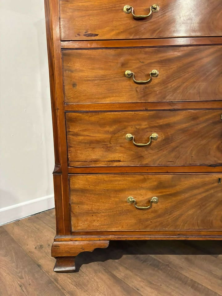 Edwardian Large Inlaid Mahogany Chest Of Drawers