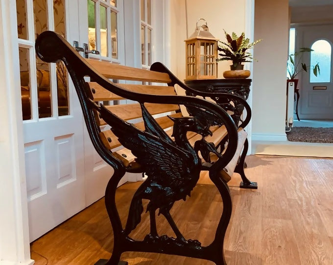 Liverpool Liverbird Heavy Cast Iron Garden Bench Seat Chair Patio