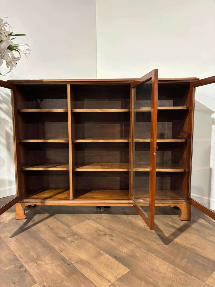 Vintage Mahogany Triple Glazed Door Bookcasex