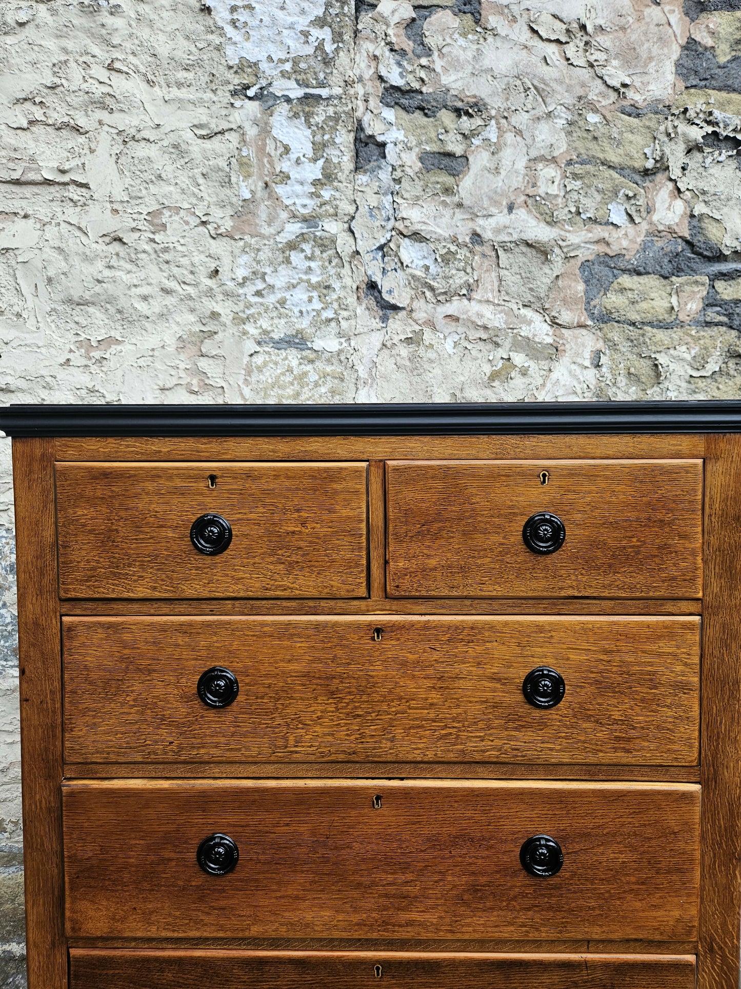 Vintage Oak Chest Of Drawers Five Drawer Lovely Detailing Super Proportions