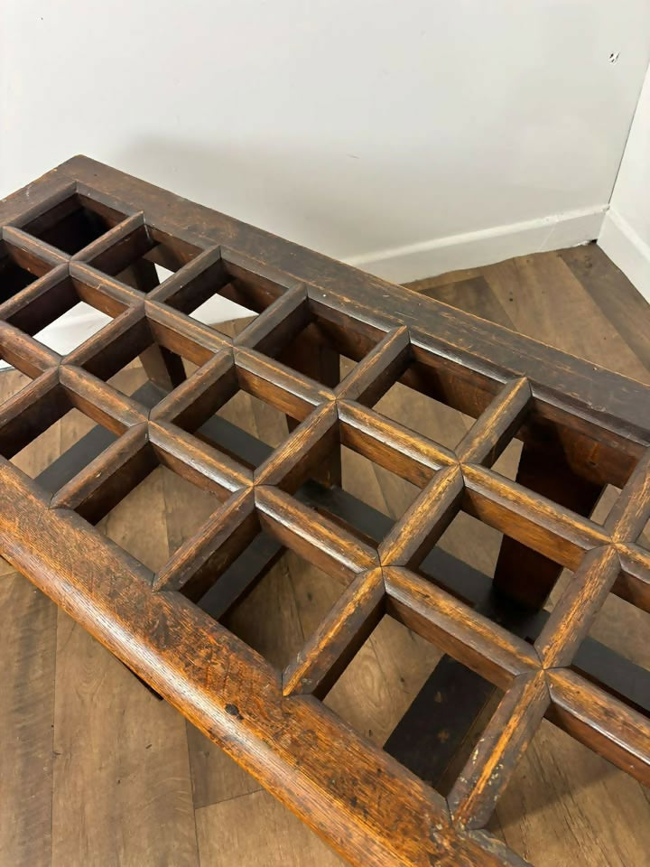 Edwardian Oak Luggage Stand / Hall Bench