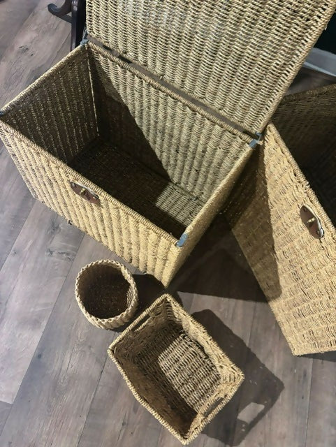 Two Matching Seagrass Storage Baskets3