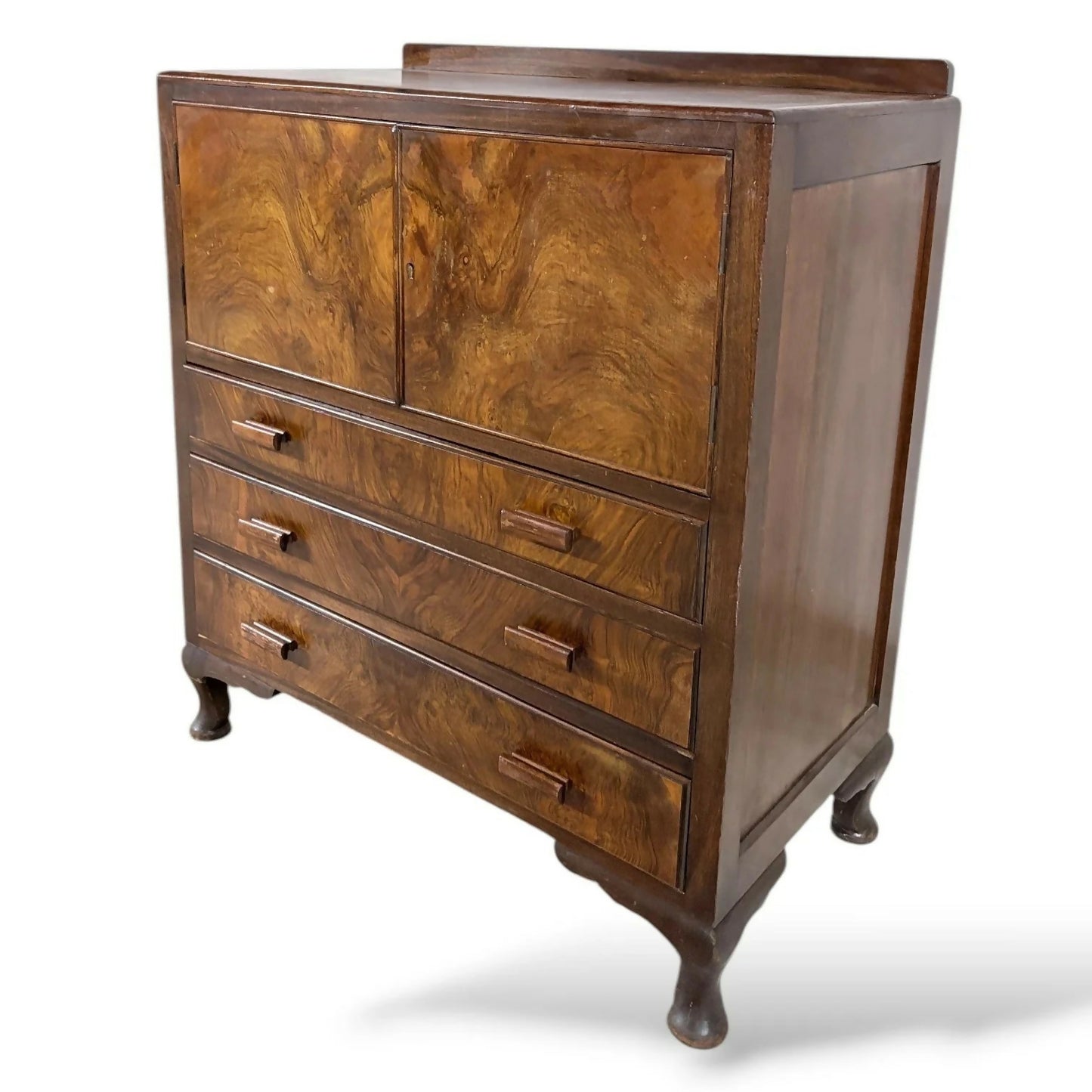 Walnut Burr Drinks Cabinet / Pantry Storage (c.1930s–1950s)