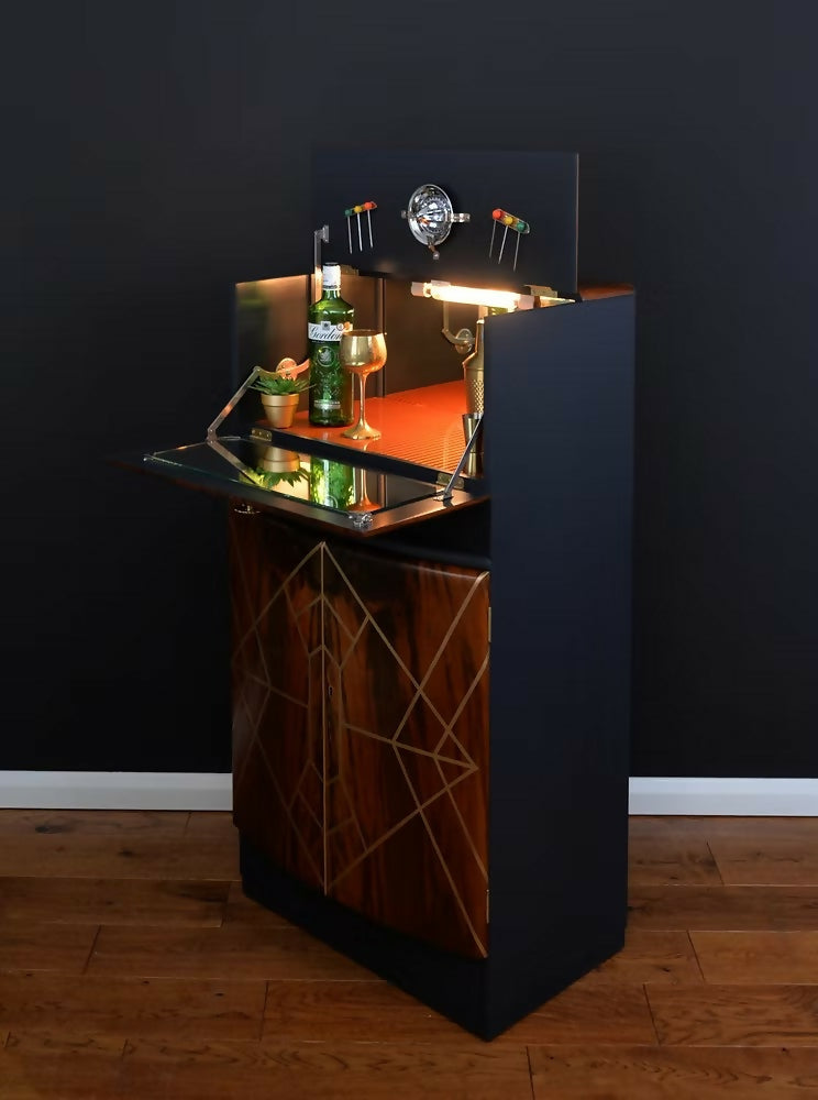 "Kikko" Art Deco Cocktail Cabinet, Vintage 1950s Drinks Cabinet
