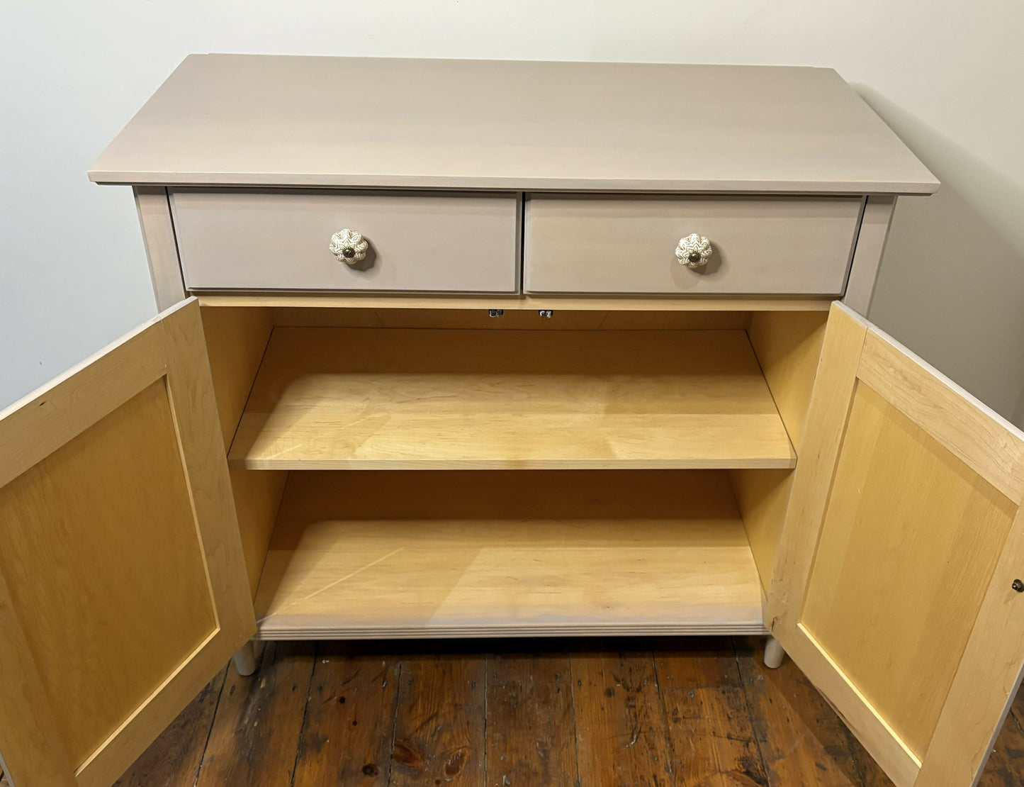 'Latte' Chalk Paint Wash Sideboard | Custom Mouldings & Artisan Handles