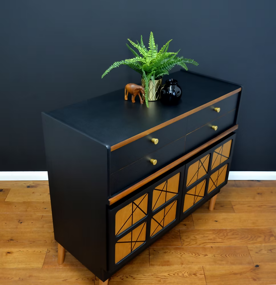 Mid Century Nathan Sideboard, Vintage Teak Drinks cabinet, Retro Media Unit