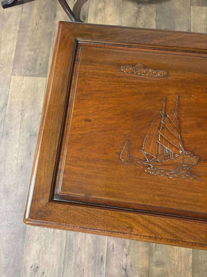 Oriental Carved Camphor Wood Blanket Box