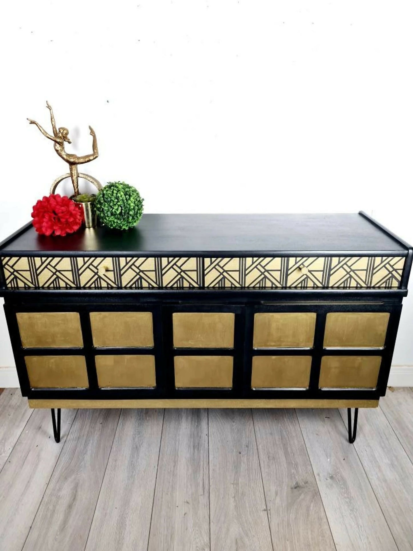 nathan sideboard black and gold cocktail cabinet