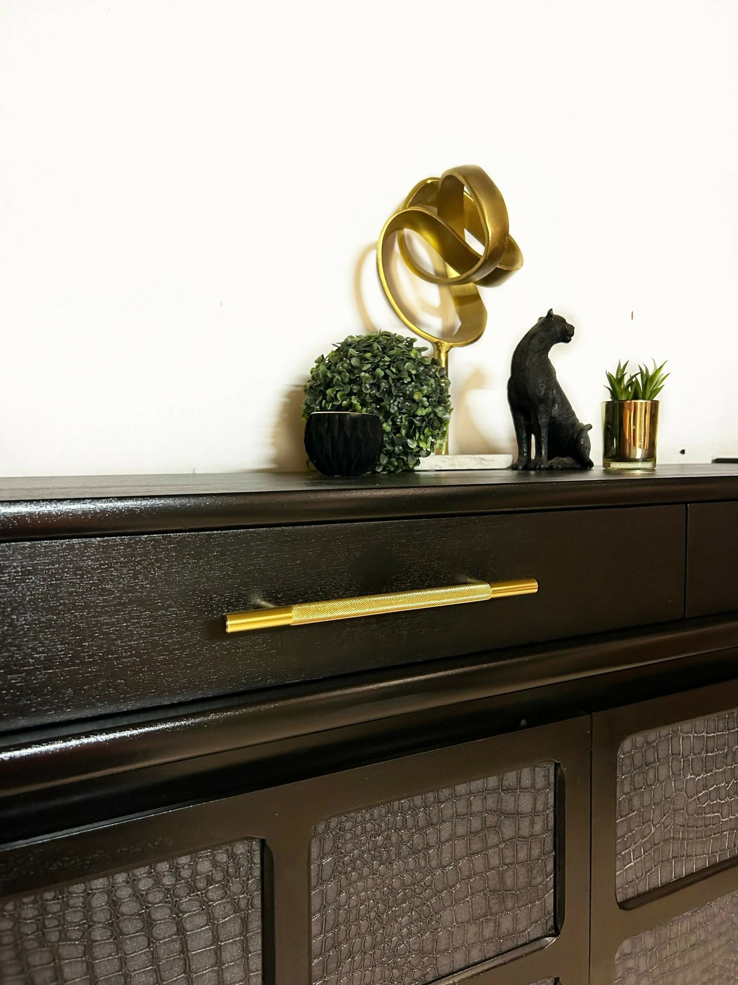 Nathan Sideboard, Cocktail Cabinet in Black and Gold