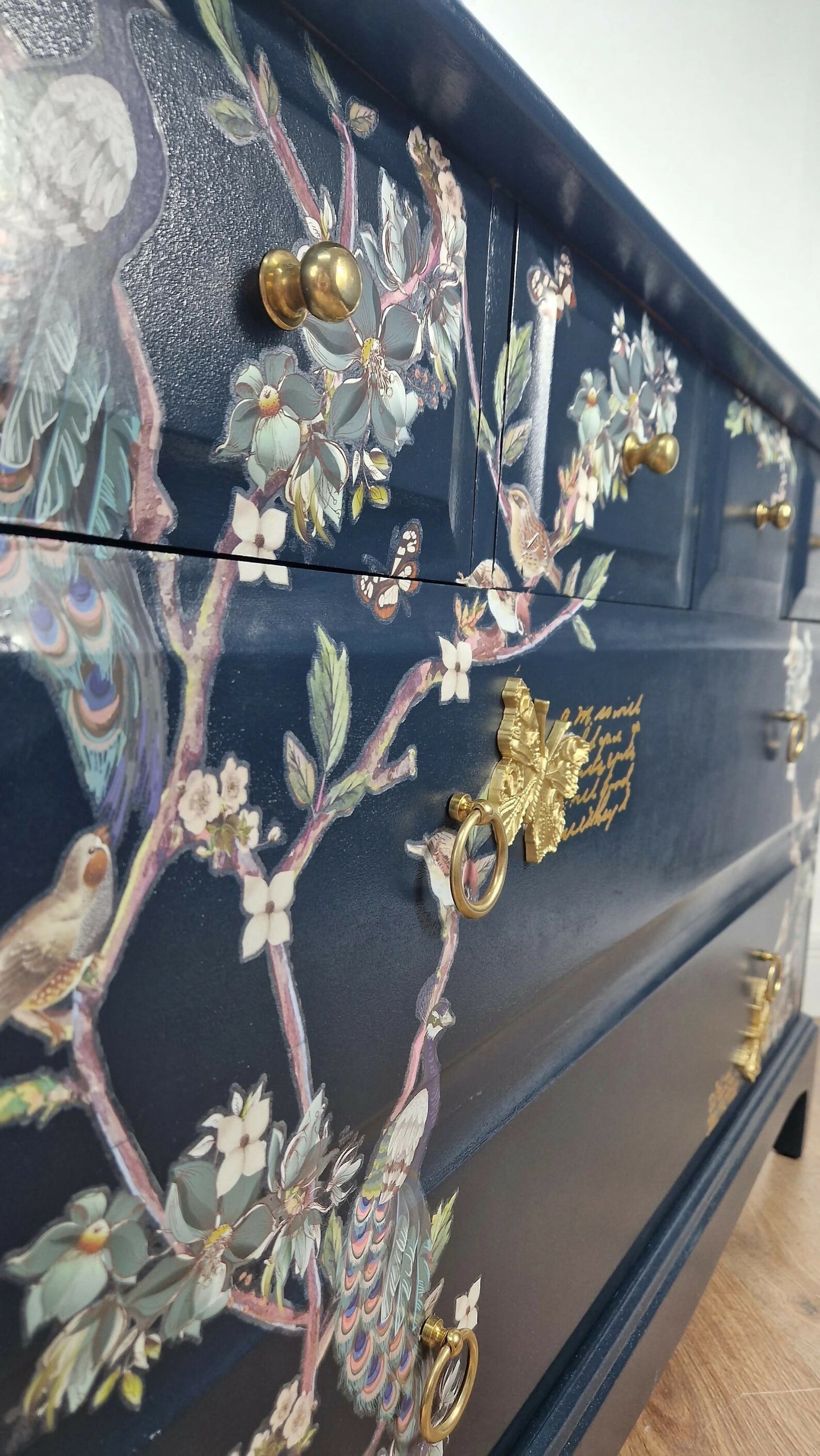 Stag navy chest of drawers