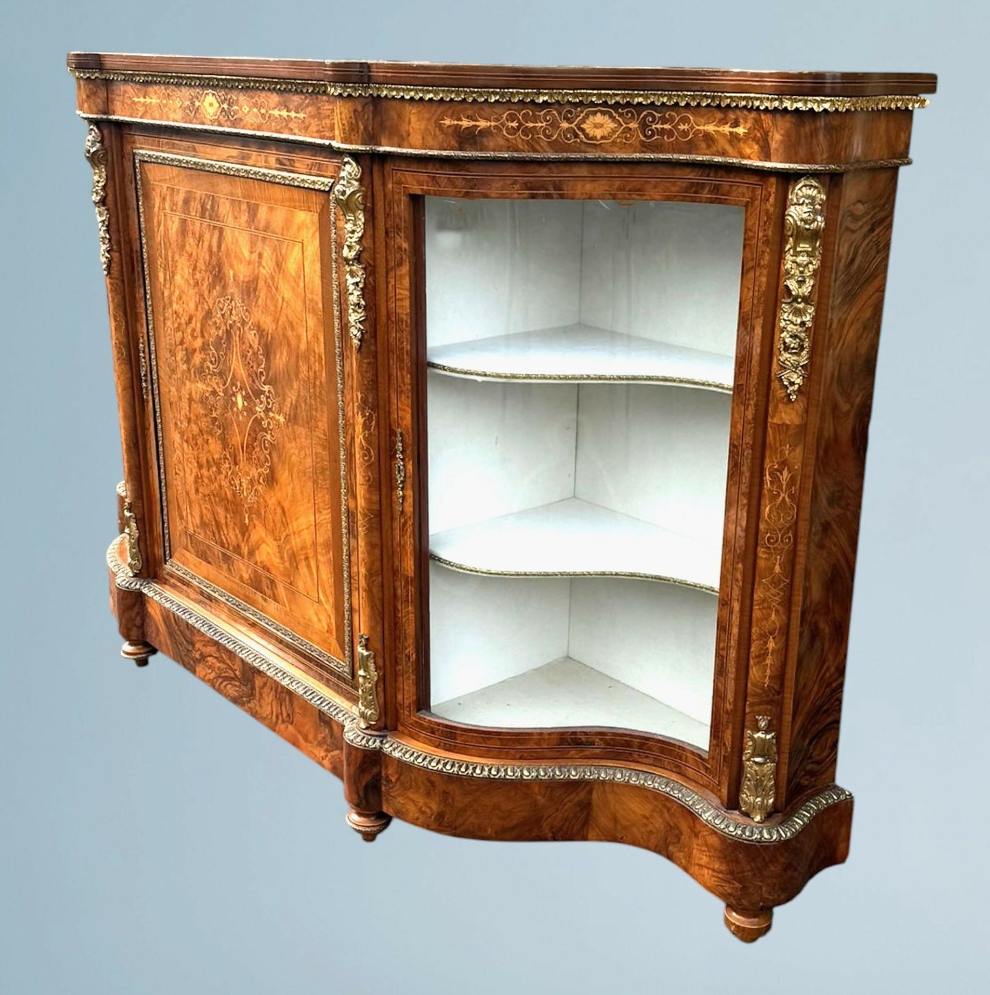 Victorian Inlaid Walnut Credenza