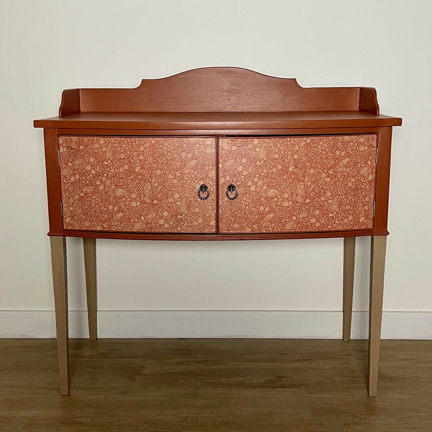 Unique vintage cabinet painted terracotta