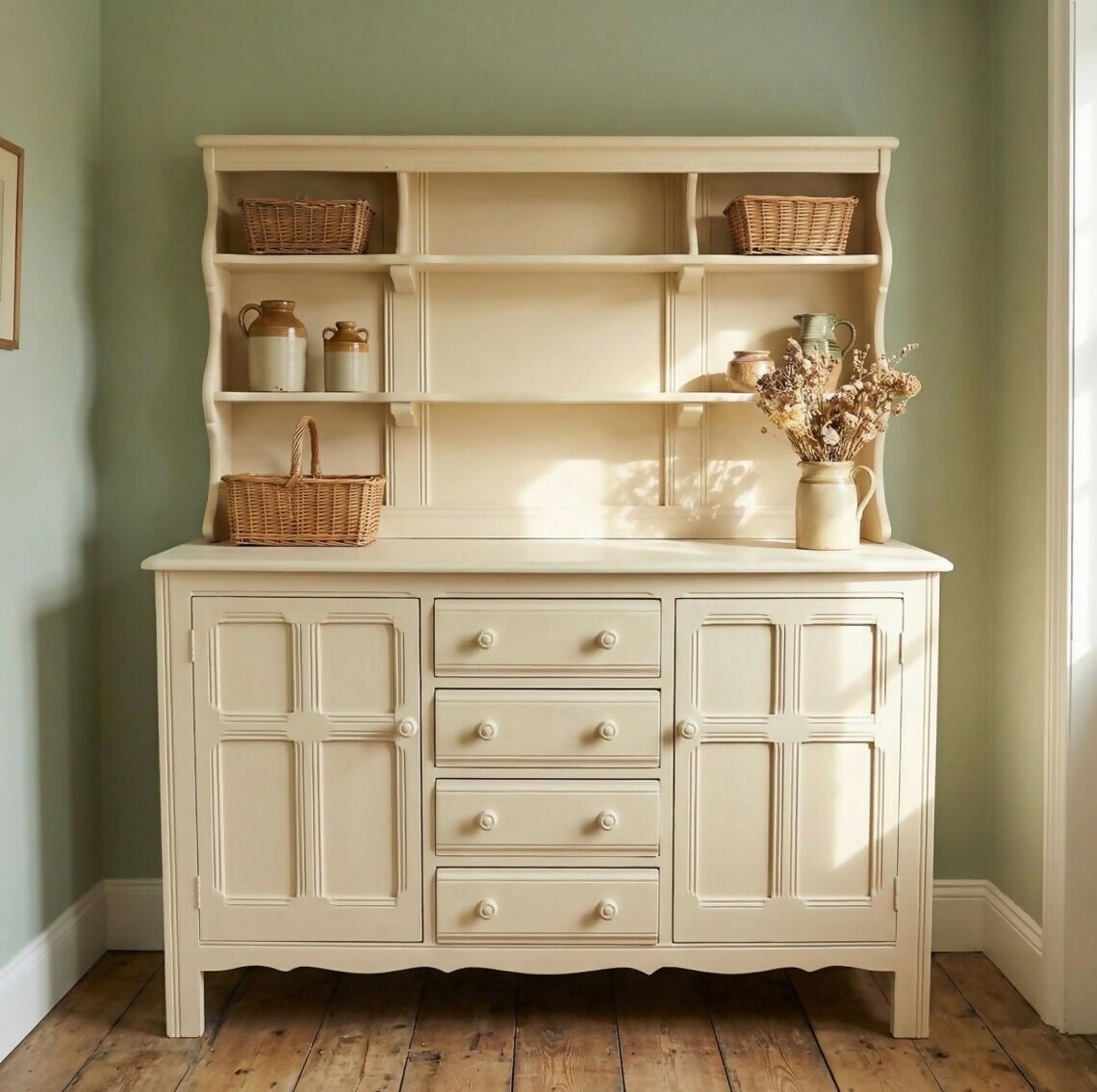 Vintage Cream Welsh Dresser/Off White Dresser