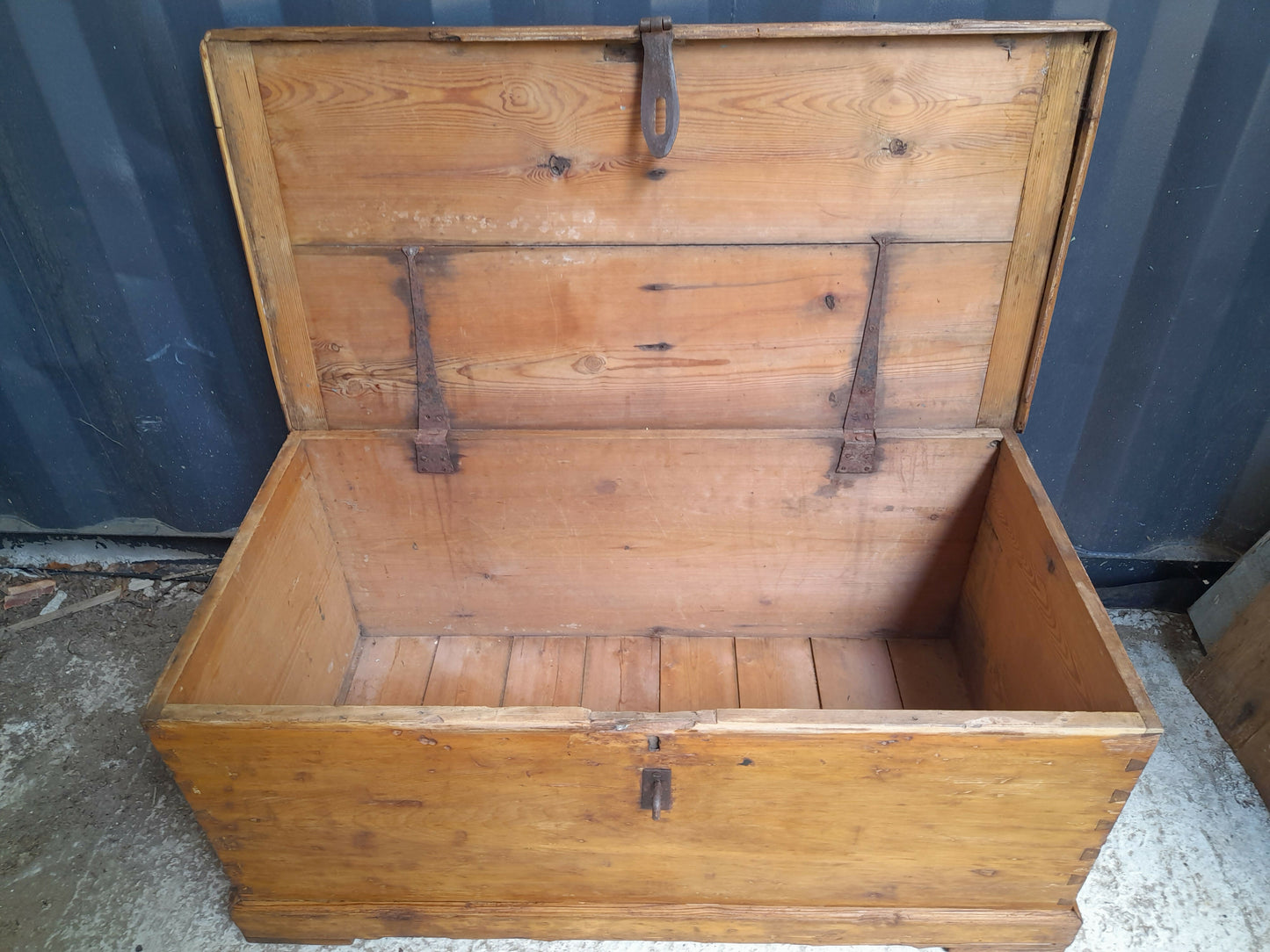 Large Victorian Pine Blanket Box